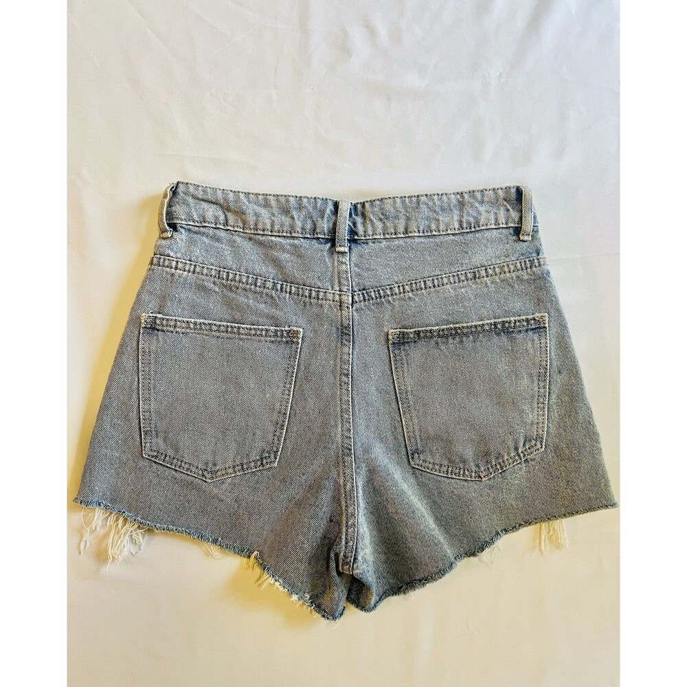 Adika Rhinestone Fringe Denim Shorts Sz S Distressed Festival Disco Cowgirl 27 - Picture 4 of 7